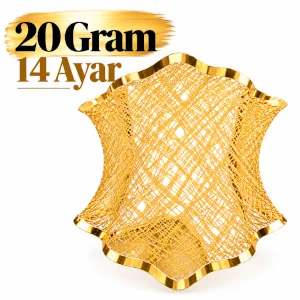 Tül Kelepçe Hasır Altın Bilezik 14 AYAR | Gram aralığı: 19,90 - 20,10 g