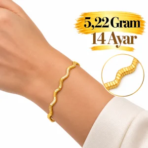 Ajda Zigzag Bileklik 14 AYAR | Gram aralığı: 5,12 - 5,32 g