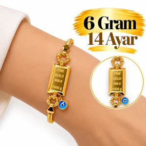 Külçe Altınlı Bileklik 14 AYAR | Gram aralığı: 5,90 - 6,10 g