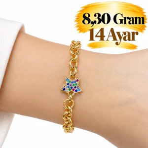 Yıldız Altın Bileklik 14 AYAR | Gram aralığı: 8,20 - 8,40 g