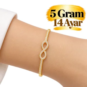 Sonsuz  Kelepçe Bilezik 14 AYAR | Gram aralığı: 4,90 - 5,10 g