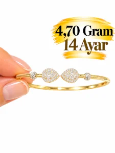 İkiz Damla Kelepçe Bilezik 14 AYAR | Gram aralığı: 4,50- 4,70 g