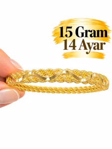 Ajdalı Halat Bilezik 14 AYAR | Gram aralığı: 14,90 - 15,10 g