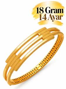 Ajdalı 3'lü Kaburga Bilezik 14 AYAR | Gram aralığı: 17,90- 18,10 g