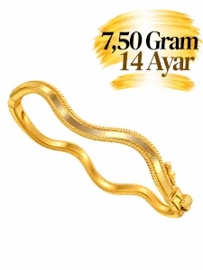 14  Ayar Altın Zikzak Ajda Bilezik  | Gram aralığı: 7,40 - 7,60 g