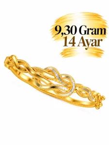Düğümlü Burma Kelepçe Bilezik 14 AYAR | Gram aralığı: 9,20 - 9,40 g
