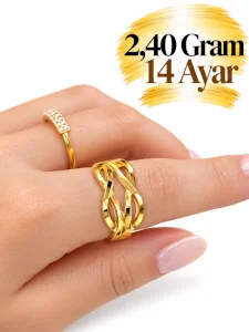 Düğüm Altın Yüzük  14 AYAR | Gram aralığı: 2,10 - 2,50 g