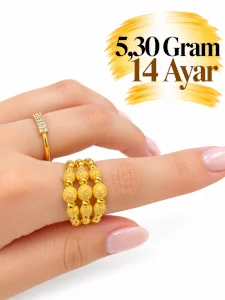 3' lü Dorikalı Altın Yüzük  | Gram aralığı: 4,85 - 5,20 g