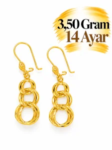 Samanyolu Altın Küpe | Gram aralığı: 3,40 - 3,60 g