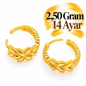Başak Desenli Altın Halka Küpe  | Gram aralığı: 2,20- 2,50 g