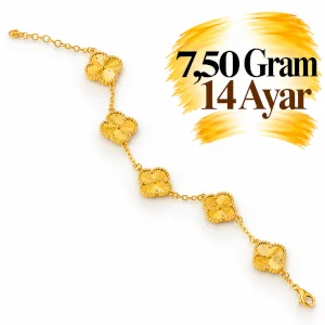 Yoncalı Altın Unisex Bileklik | Gram aralığı: 7,20 - 7,60 g